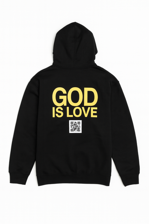 God is Love Mens Black Hoodie (Pre-Order)