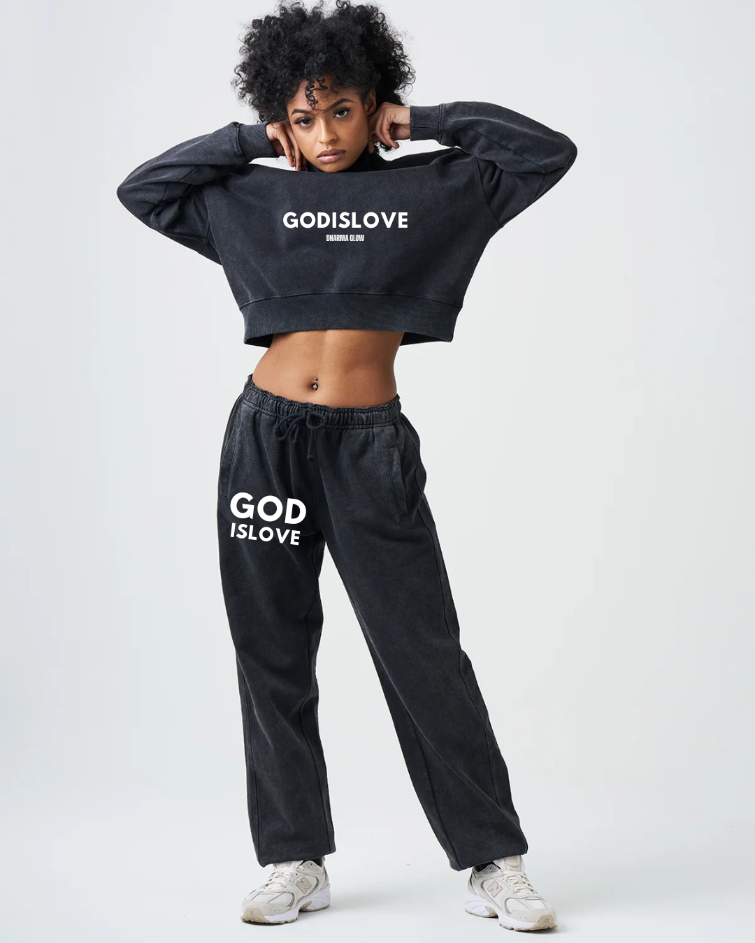 God is Love Black Terry Turtleneck Set (Pre-Order)