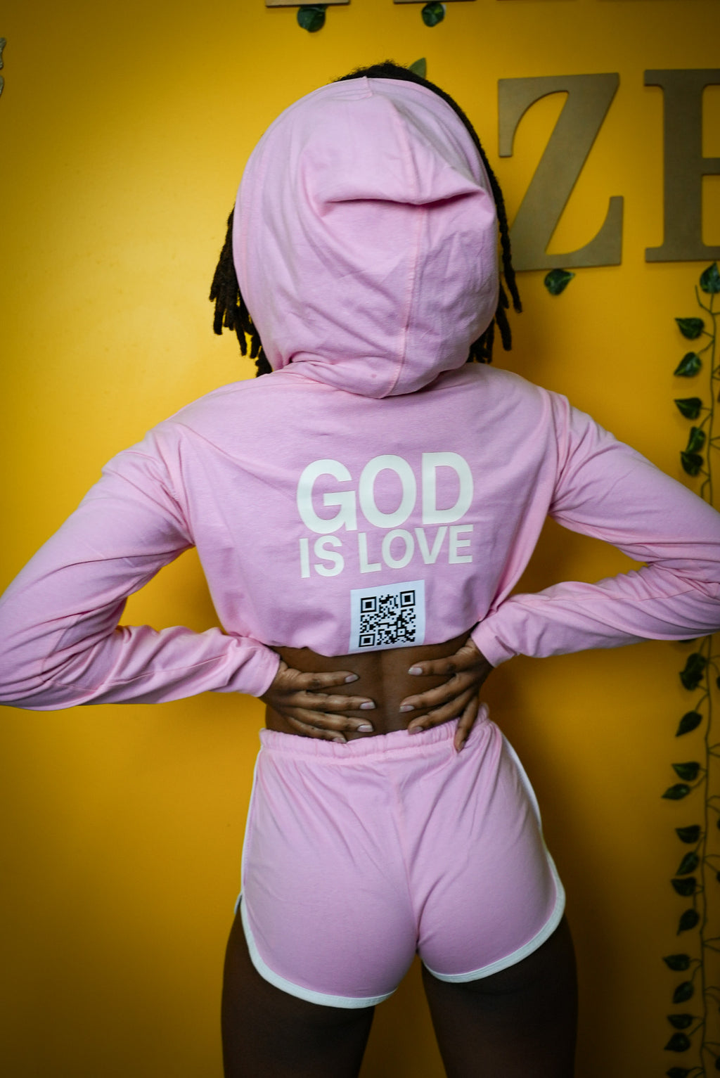 God is Love Pink Crop Top Set (Pre-Order)