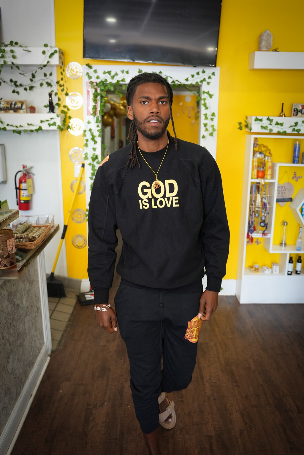 God is Love Mens Black Sweatshirt (Pre-Order)
