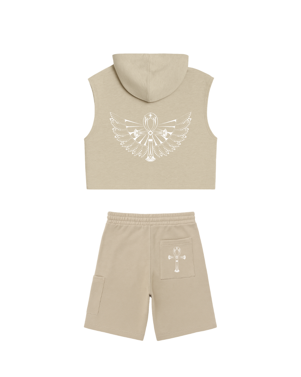 God is Love Tan Hooded Crop Top Set (Pre-Order)