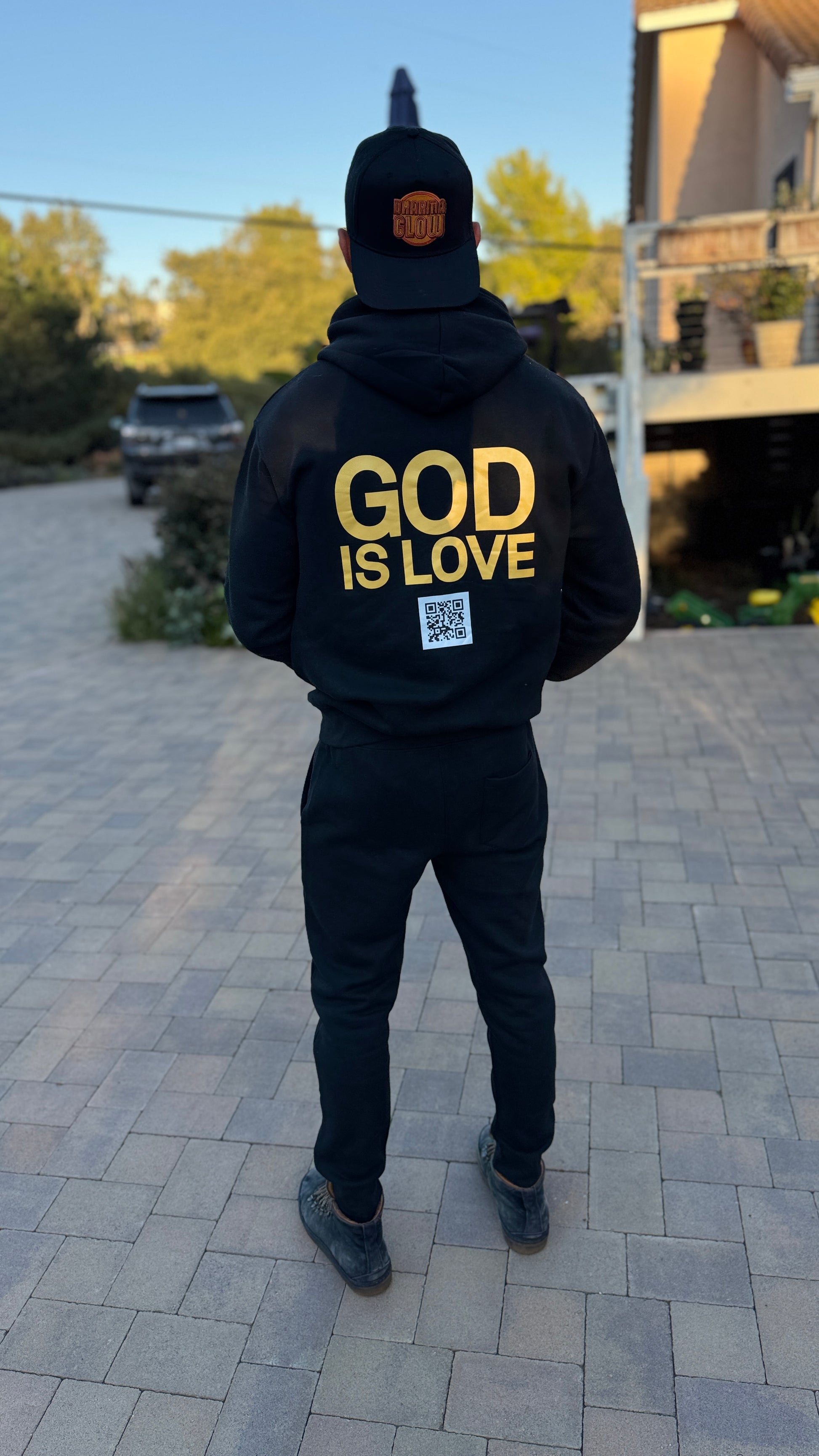 God is Love Mens Black Hoodie (Pre-Order)