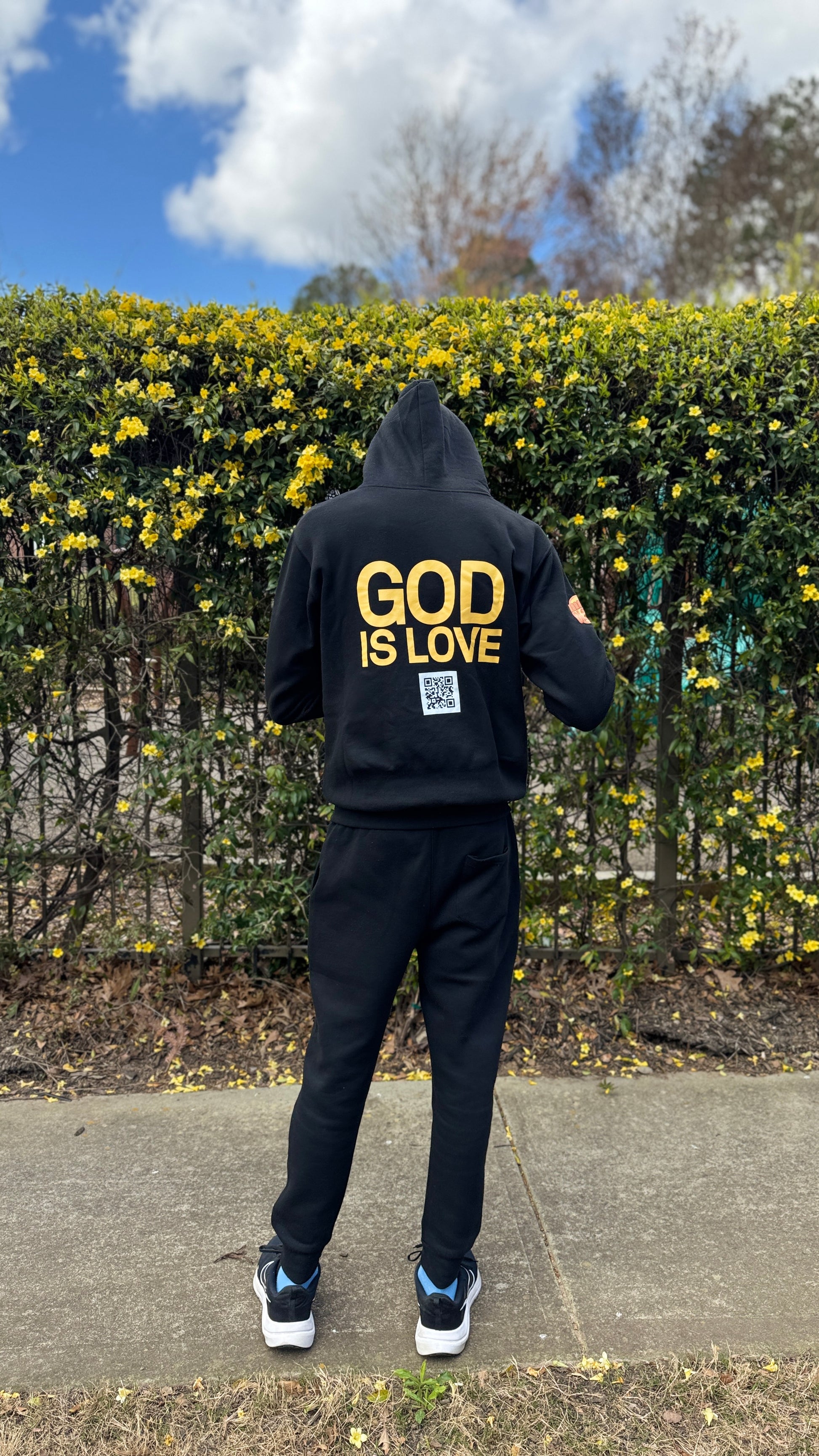 God is Love Mens Black Hoodie (Pre-Order)